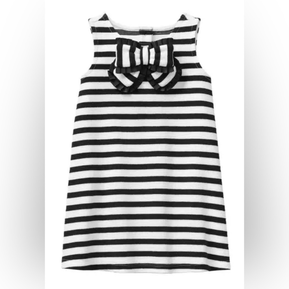 Janie and Jack Girls Striped Dress Bow Detail Sleeveless Preppy
